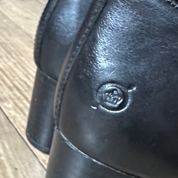 Born Black Leather Ankle Booties with Low Block Heel - Picture 6 of 10